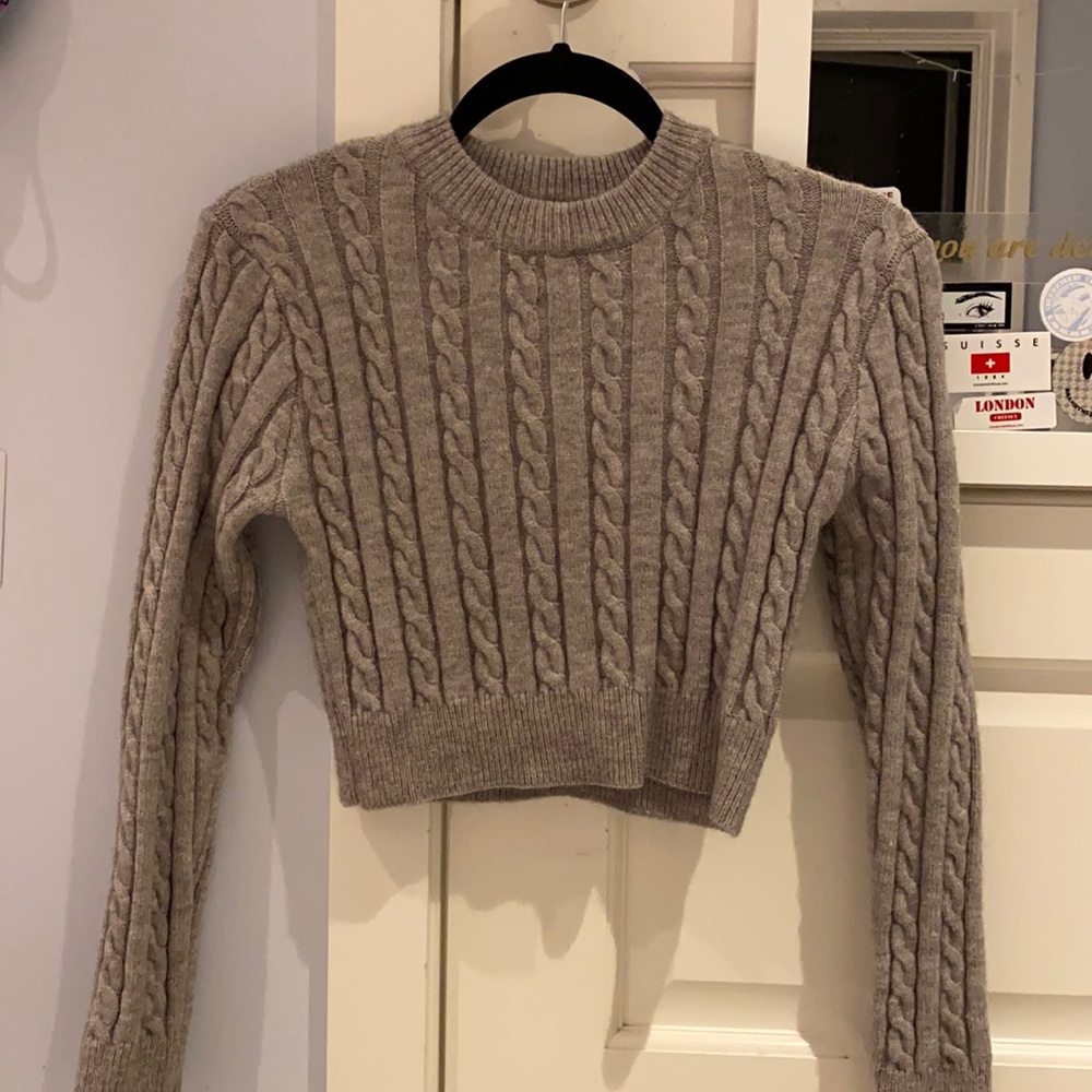 SHEIN grey cropped sweater